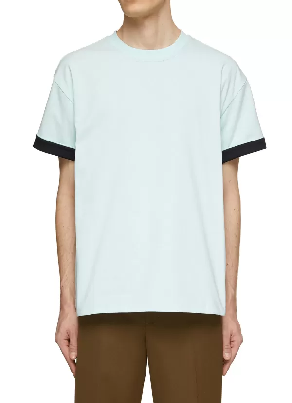 T-Shirts>BOTTEGA VENETA Contrast Double Layer T-Shirt