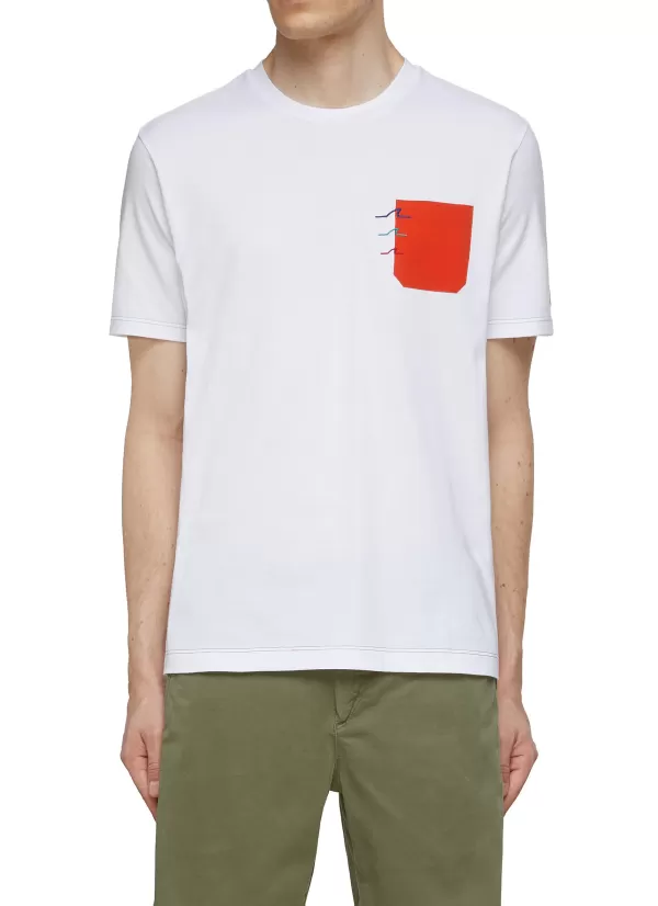 T-Shirts>PAUL & SHARK Contrast Pocket Cotton T-Shirt