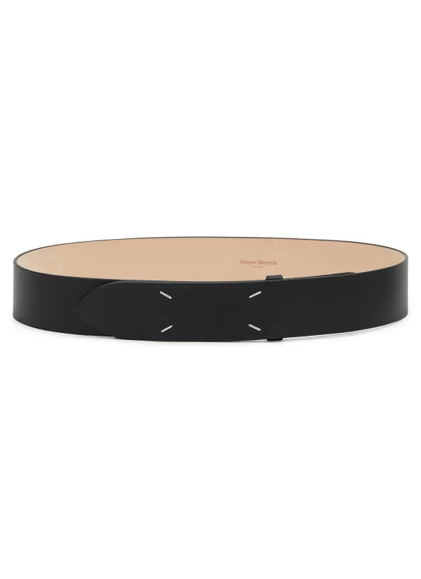 Belts>MAISON MARGIELA Contrast Stitch Leather Belt