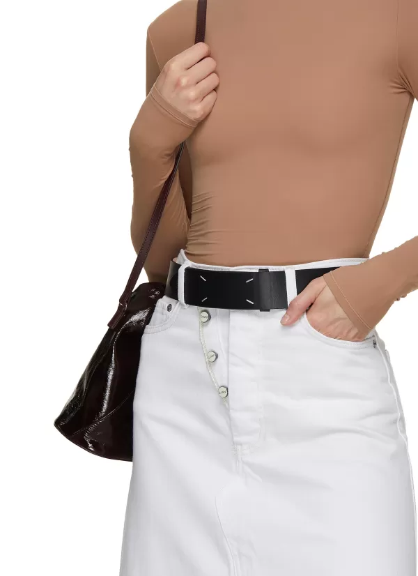 Belts>MAISON MARGIELA Contrast Stitch Leather Belt