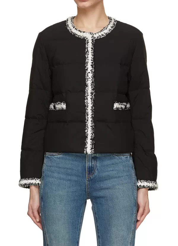 Jackets>MO&CO. Contrast Trim Quilted Jacket