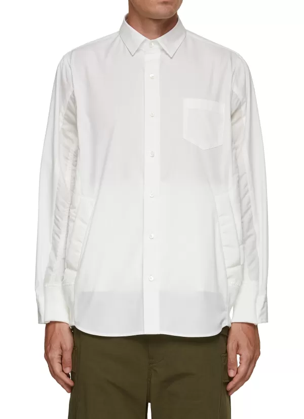 Shirts>SACAI Contrasting Insert Poplin Shirt