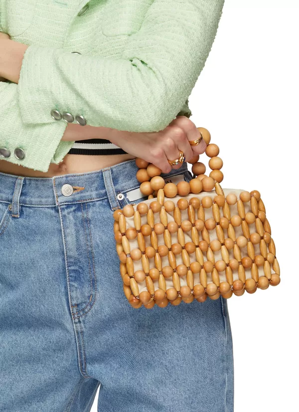 Clutch Bags>CULT GAIA Cora Wooden Beaded Bag