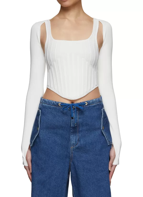 Tops>DION LEE Corset Knit Top