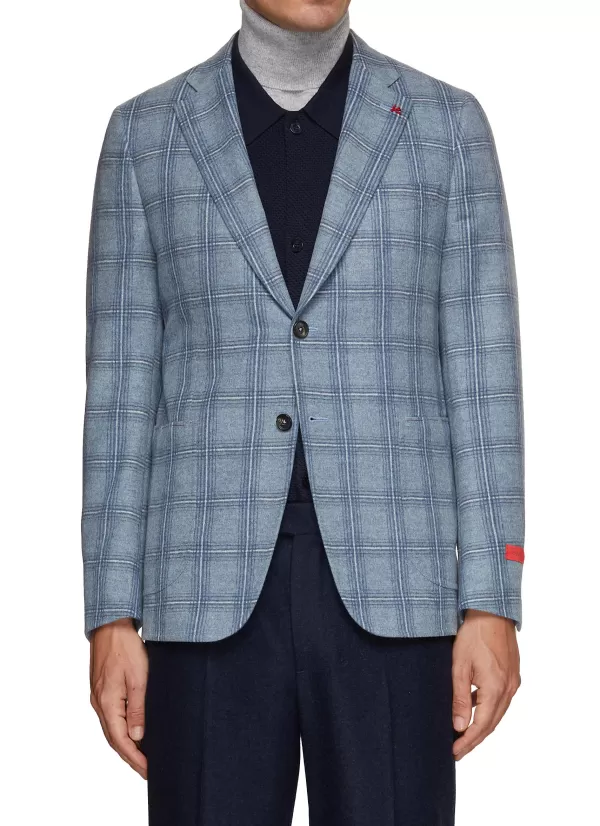 Suits>ISAIA Cortina Aqua Moleskin Blazer