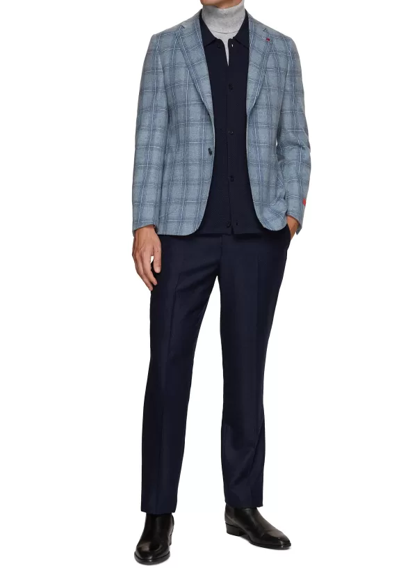 Suits>ISAIA Cortina Aqua Moleskin Blazer