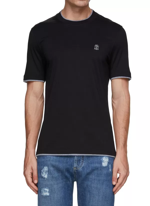 T-Shirts>BRUNELLO CUCINELLI Cotton Layered T-Shirt