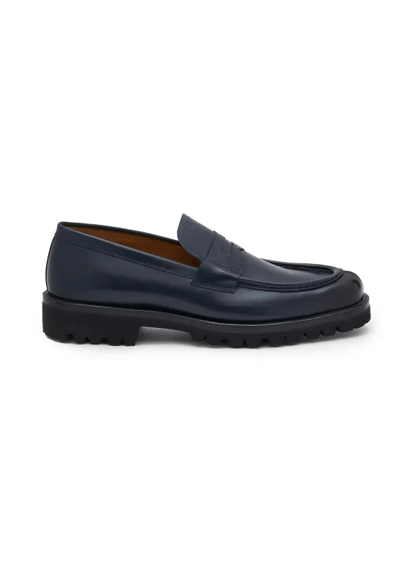 Flats>TESTONI Courmayeur Leather Loafers