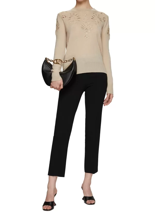 Tops>ERMANNO SCERVINO Crewneck Macrame Cashmere Knit Top