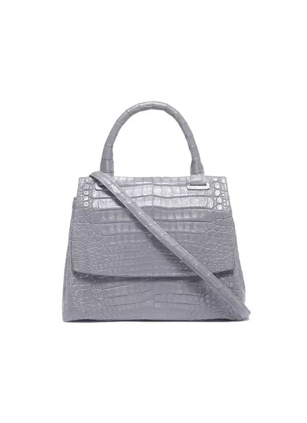 Tote Bags>NANCY GONZALEZ Crocodile Leather Flap Tote Bag