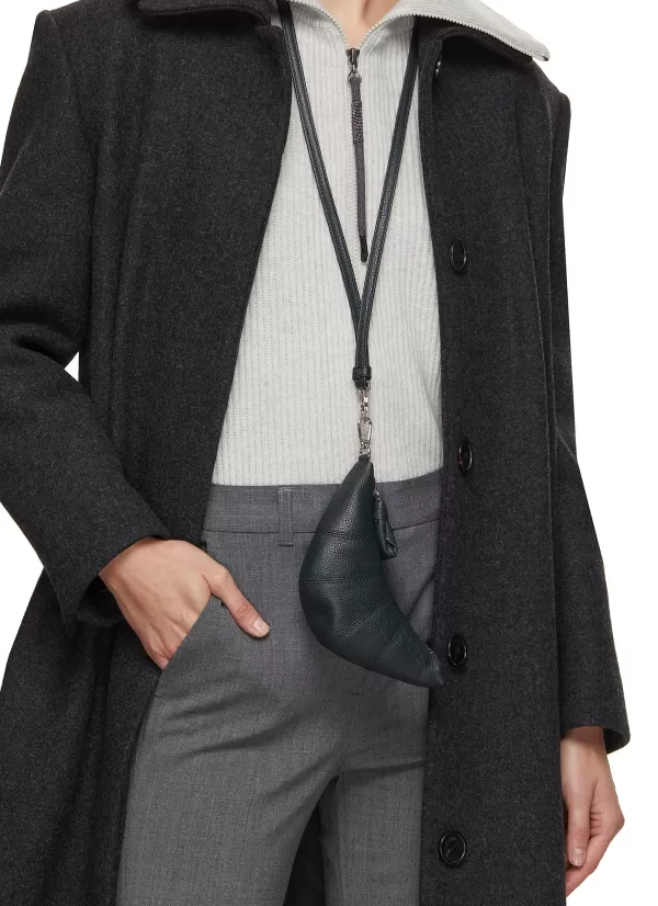 Small Leather Goods>LEMAIRE Croissant Leather Coin Purse Necklace