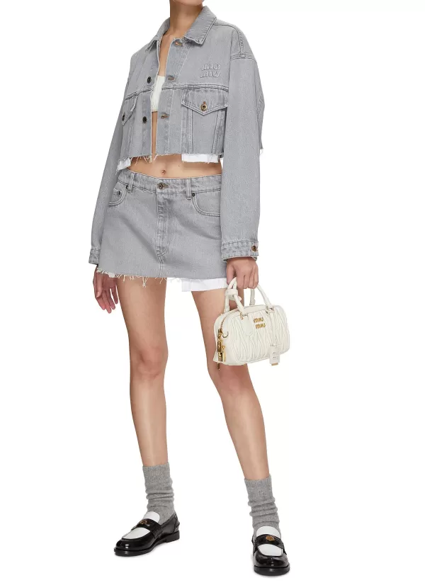 Jackets>MIU MIU Cropped Denim Jacket