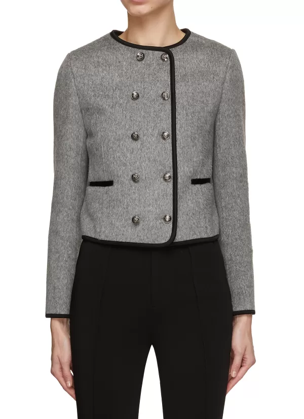 Jackets>MO&CO. Cropped Double Breasted Jacket