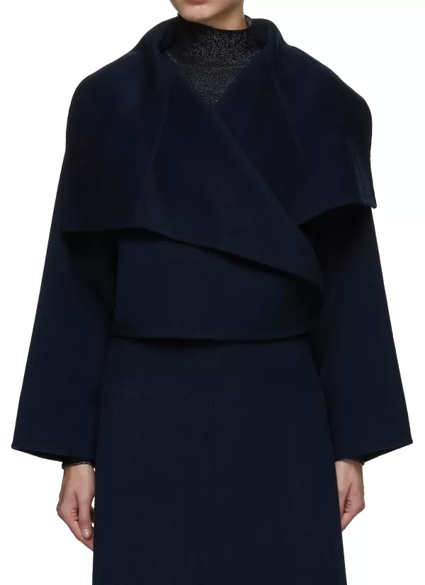 Jackets>YVES SALOMON Cropped Draped Collar Wrap Jacket