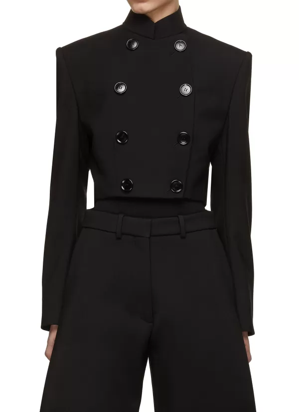 Jackets>ALAÏA Cropped Military Fitted Jacket