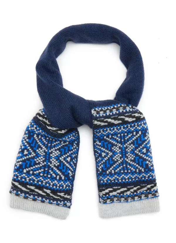 Scarves & Wraps>JOHNSTONS OF ELGIN Cross Stitch Cashmere Scarf