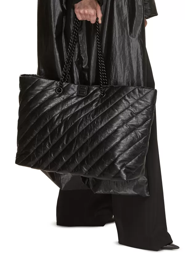 Tote Bags>BALENCIAGA Crush Quilted Shopper Bag