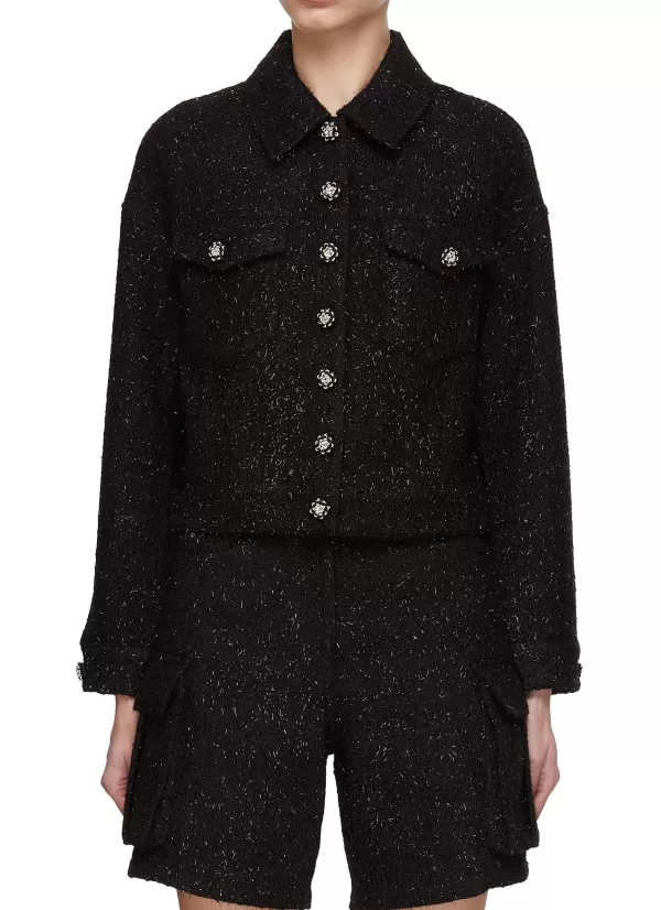 Jackets>SELF-PORTRAIT Crystal Embellished Boucle Jacket