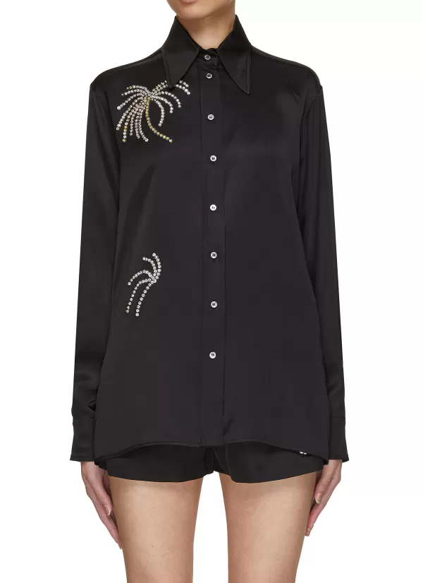 Tops>N21 Crystal Embellished Palm Tree Pyjama Blouse