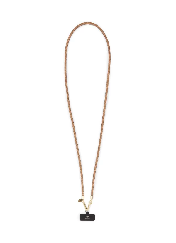 Tech Accessories>VENNA Crystal Embellished Phone Strap — Crystal Copper