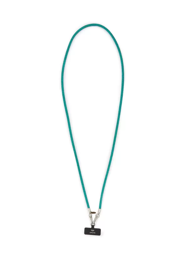 Tech Accessories>VENNA Crystal Embellished Phone Strap — Emerald