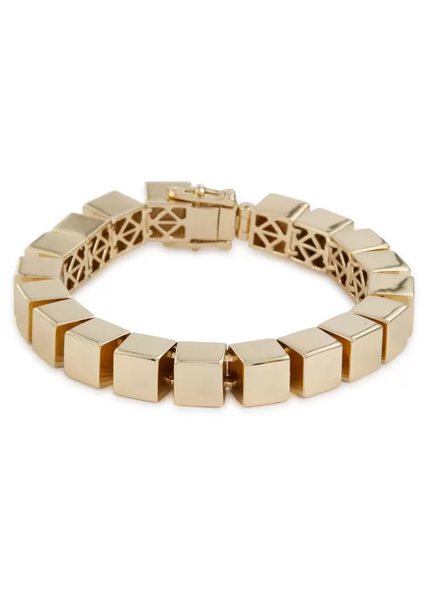 Fashion Jewellery>EDDIE BORGO Cube 12K Gold Plated Metal Bracelet