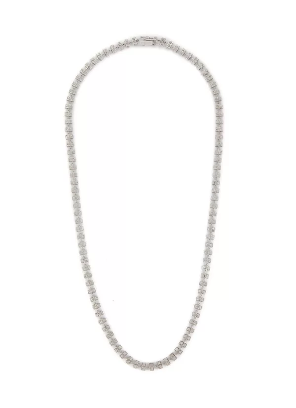 Fashion Jewellery>EDDIE BORGO Cube Silver Toned Metal Necklace