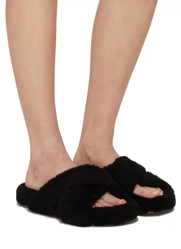 Slides>YVES SALOMON Curly Merino Mules