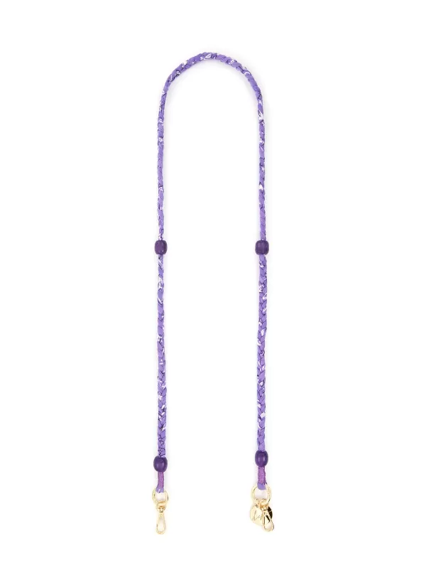 Tech Accessories>LA COQUE FRANCAISE Della Braided Bandana Wooden Bead Phone Strap — Violet