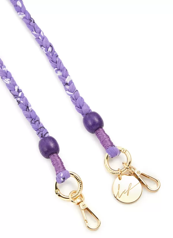 Tech Accessories>LA COQUE FRANCAISE Della Braided Bandana Wooden Bead Phone Strap — Violet