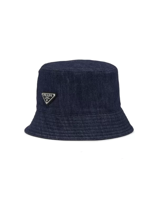 Hats & Gloves>PRADA Denim Bucket Hat