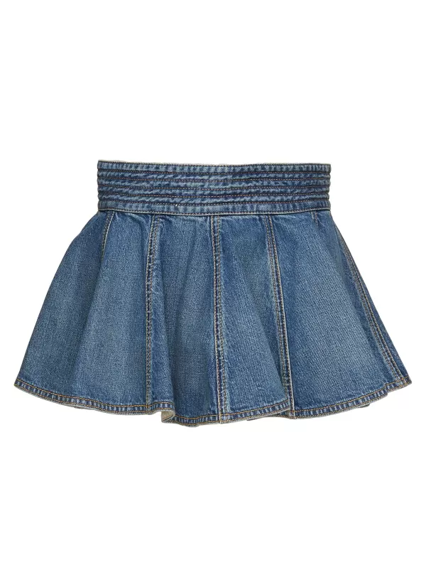 Belts>ALAÏA Denim Peplum Belt