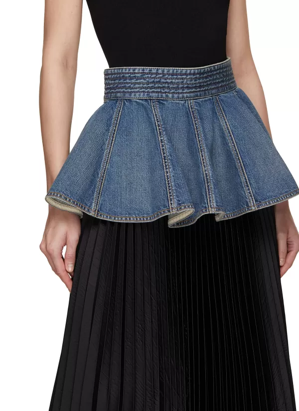 Belts>ALAÏA Denim Peplum Belt