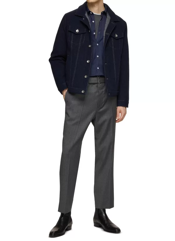 Shirts>CANALI Denim Stretch Button Up Shirt