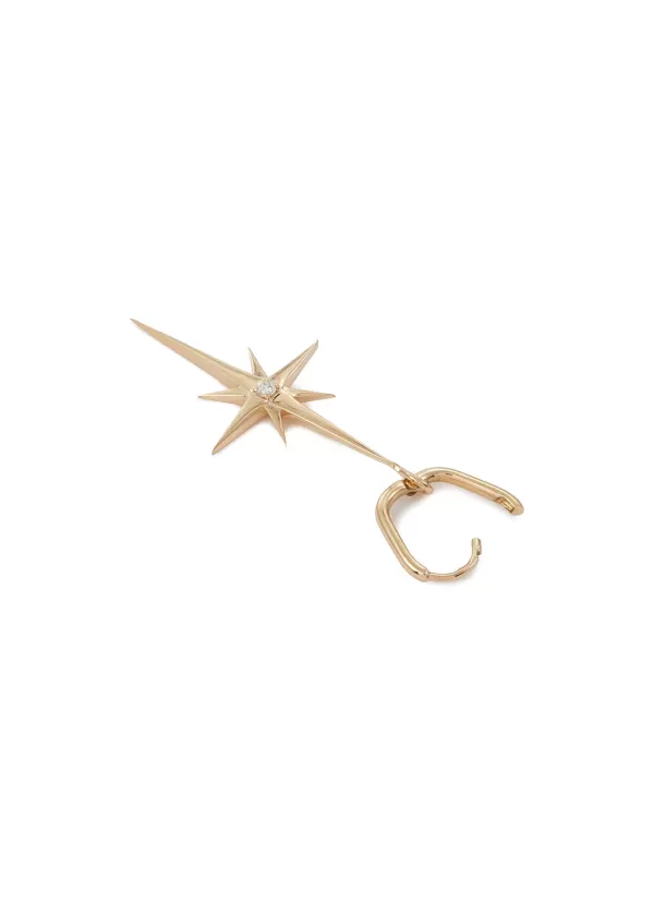 Fashion Jewellery>MÉTIER BY TOMFOOLERY Diamond 9K Gold Single Large Star Clicker Earring