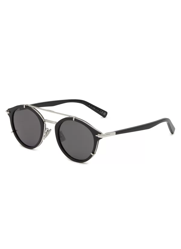 Eyewear>DIOR blacksuit R7U Round Metal Sunglasses