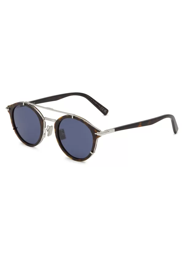 Eyewear>DIOR blacksuit R7U Round Metal Sunglasses