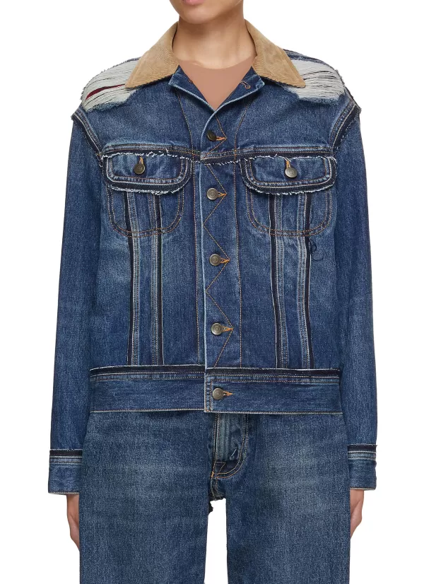 Jackets>MAISON MARGIELA Distressed Denim Jacket