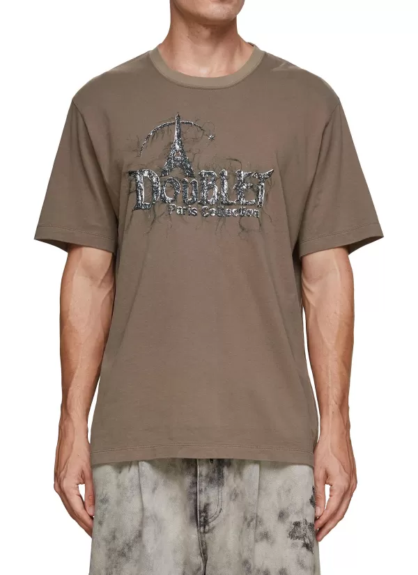 T-Shirts>DOUBLET Distressed Embroidery T-Shirt