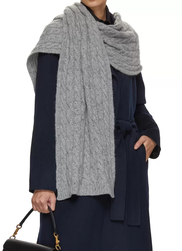 Scarves & Wraps>JOHNSTONS OF ELGIN Donegal Cable Knit Cashmere Scarf