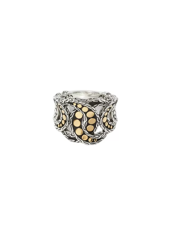 Fine Jewellery>JOHN HARDY Dot 18K Gold Sterling Silver Ring — Size 7