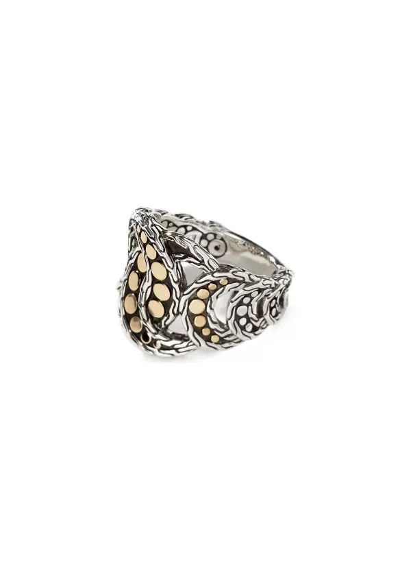 Fine Jewellery>JOHN HARDY Dot 18K Gold Sterling Silver Ring — Size 7