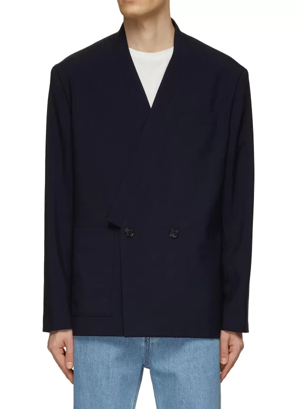 Suits>KENZO Double Breasted Kimono Wool Blazer