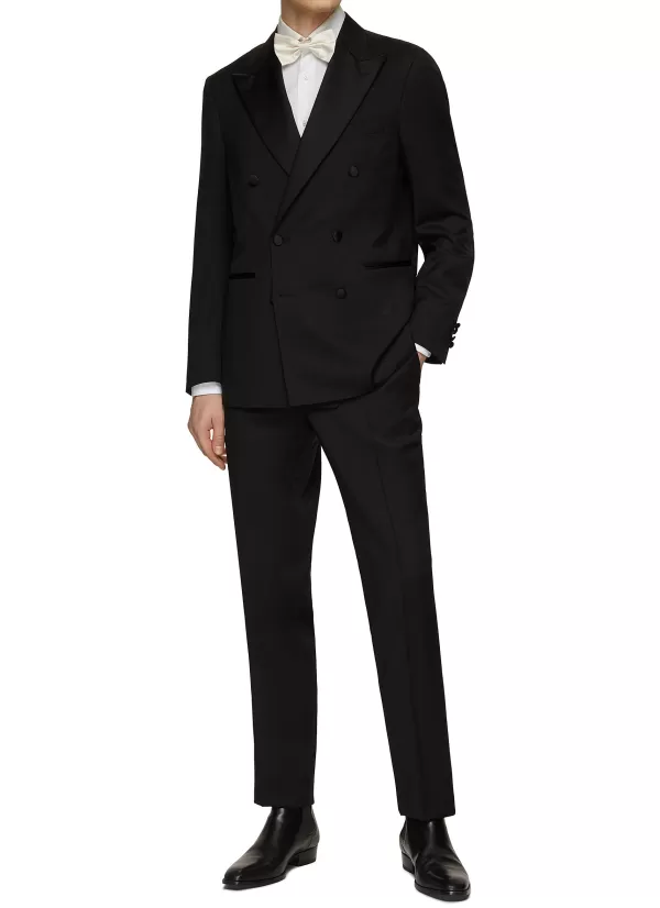 Suits>CANALI Double Breasted Peak Lapel Tuxedo Suit