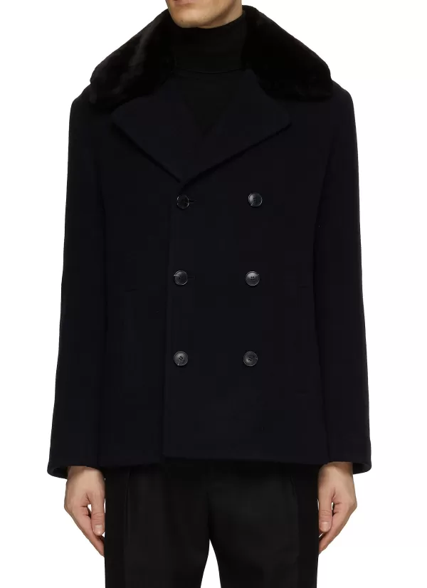 Coats>YVES SALOMON Double Breasted Wool Overcoat