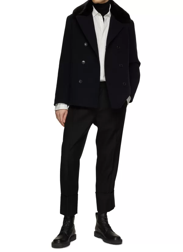 Coats>YVES SALOMON Double Breasted Wool Overcoat