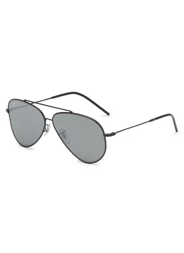 Eyewear>RAY BAN Double Bridge Metal Aviator Sunglasses