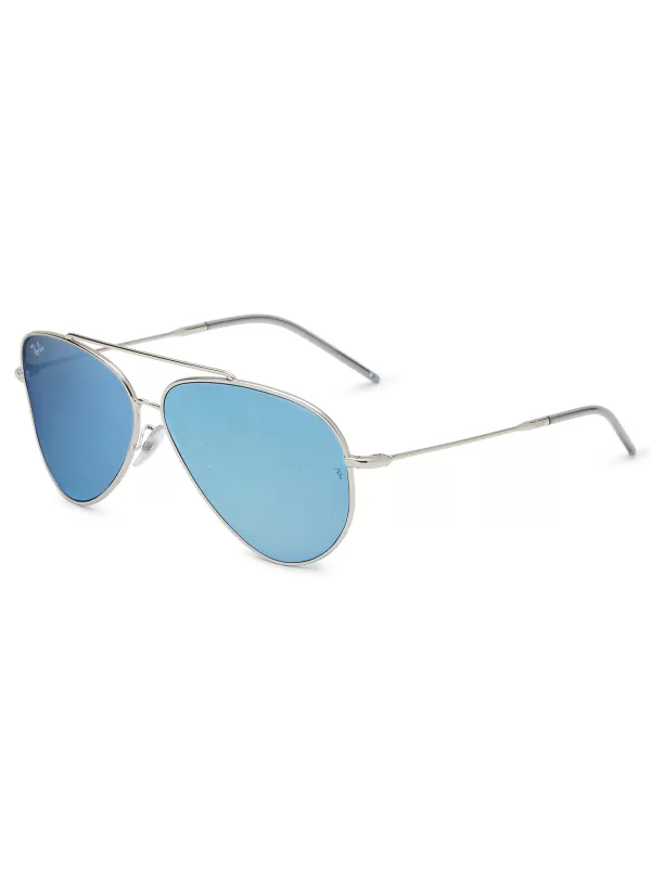 Eyewear>RAY BAN Double Bridge Metal Aviator Sunglasses