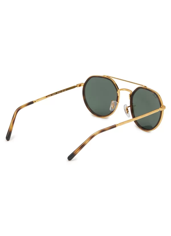 Eyewear>RAY BAN Double Bridge Metal Geometric Sunglasses