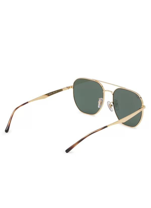 Eyewear>RAY BAN Double Bridge Metal Geometric Sunglasses